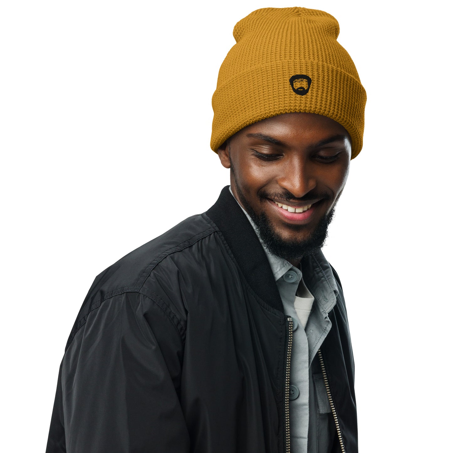 Waffle beanie with Black Icon