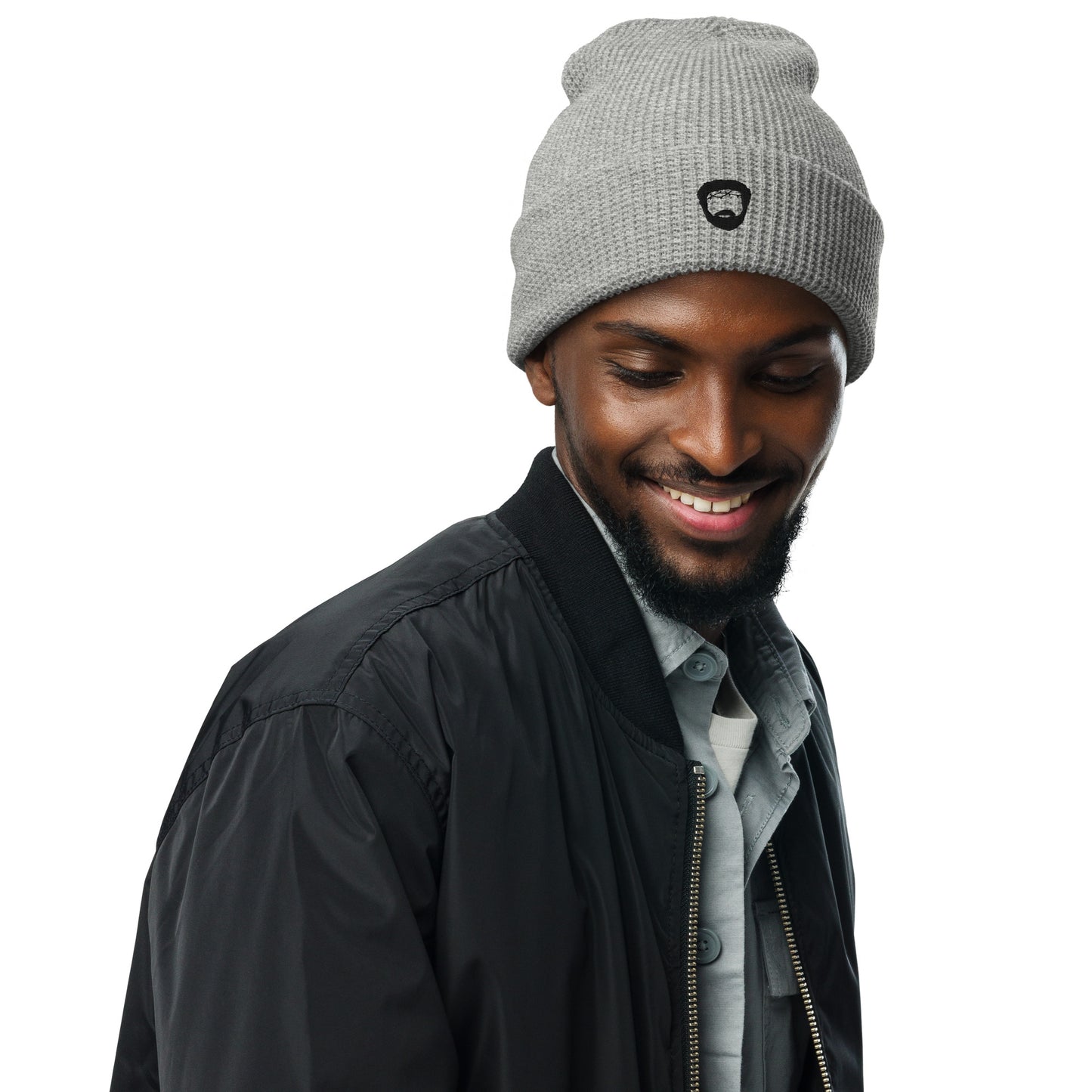 Waffle beanie with Black Icon