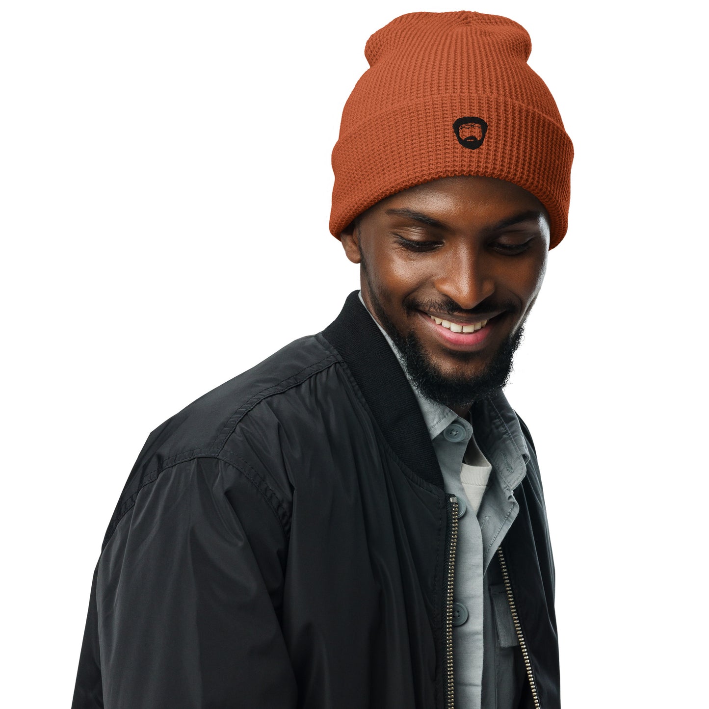 Waffle beanie with Black Icon